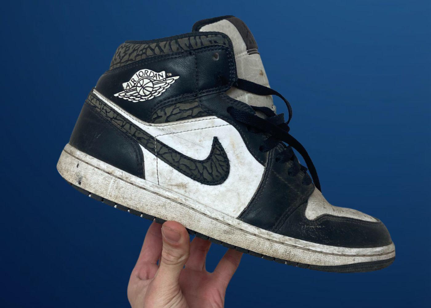Real customer sneaker pair, before and after Kicks2Fresh restoration